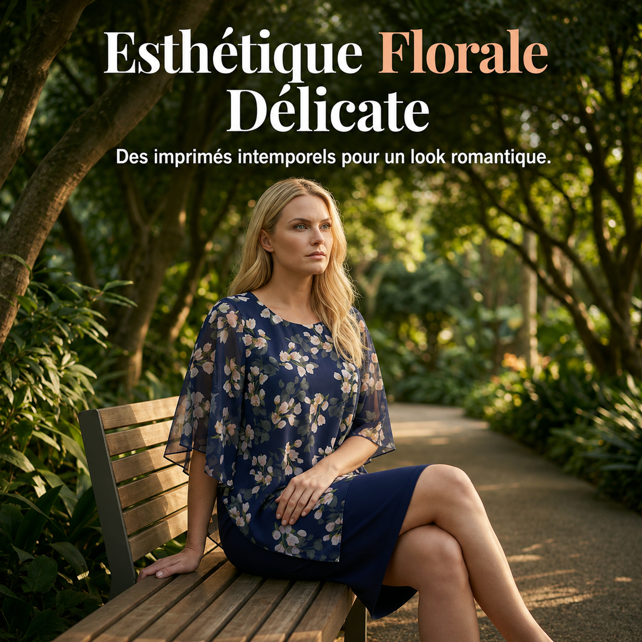 Caroline - Élégant ensemble composé d'une robe et d'un cache-cœur à motif floral