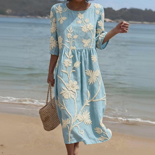 Alghero – Robe pour femme avec broderies florales
