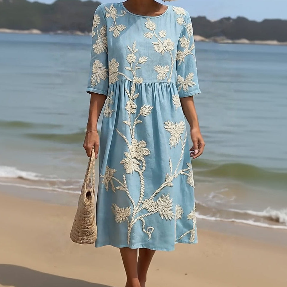 Alghero – Robe pour femme avec broderies florales