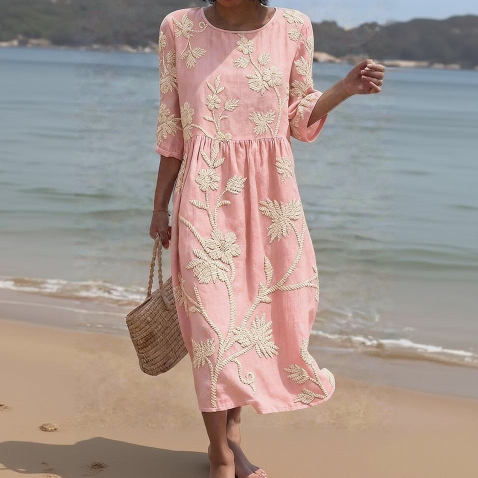 Alghero – Robe pour femme avec broderies florales