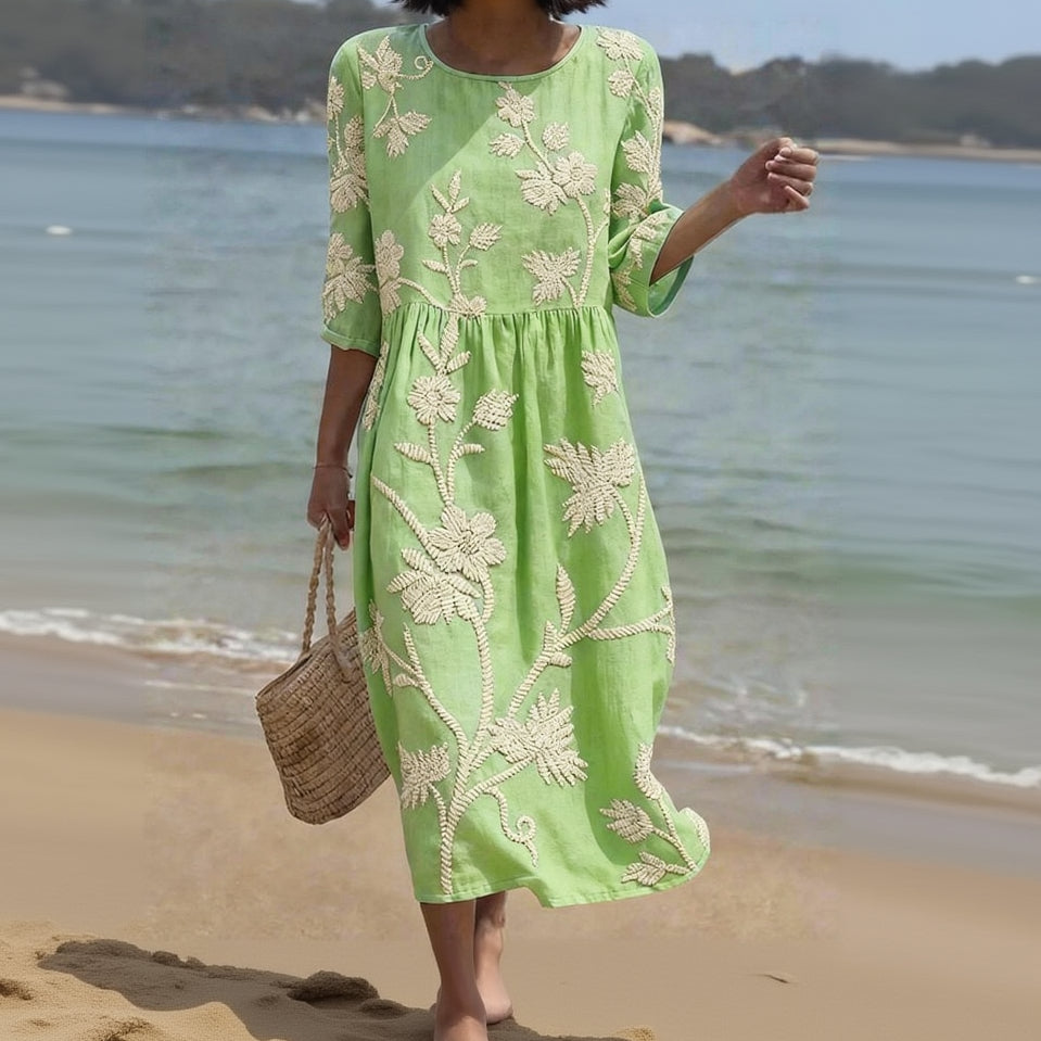Alghero – Robe pour femme avec broderies florales
