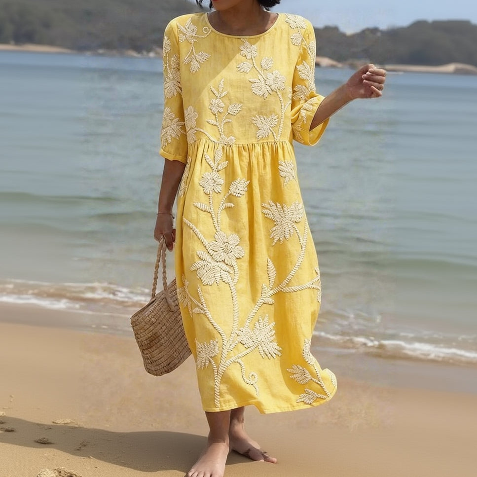 Alghero – Robe pour femme avec broderies florales