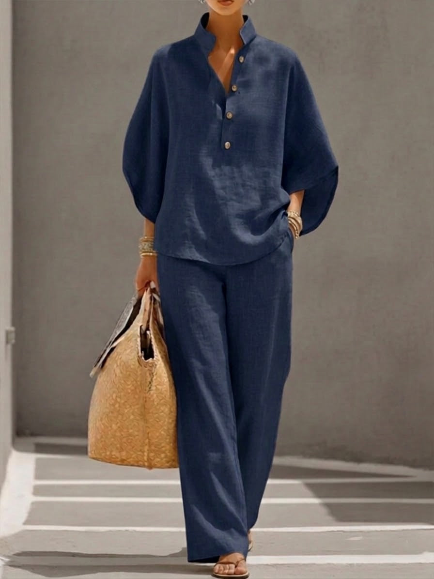 Mariel | Ensemble avec manches chauve-souris et pantalon ample