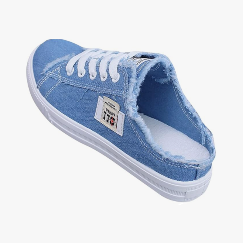 Charlotte - Baskets style mules en jean pour femme