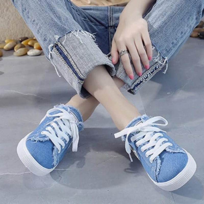 Charlotte - Baskets style mules en jean pour femme